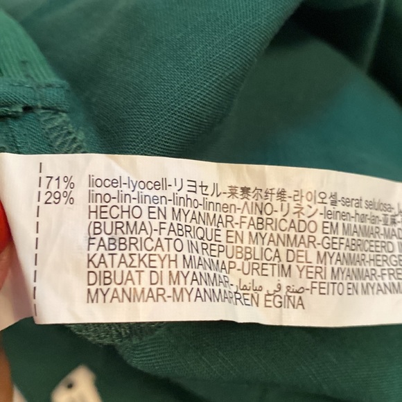 Linen blend Midi Skirt Green xsmall - Picture 4 of 4